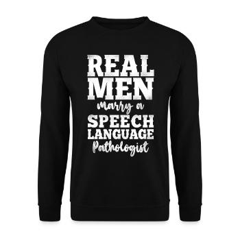 Speech Therapist Therapy Assistant - Unisex Pullover - Schwarz - Vorne - Alina (178cm) & Michal (187cm)
