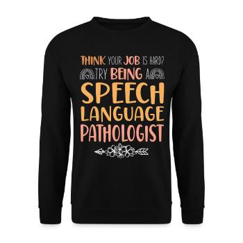 Speech Therapist Therapy Assistant - Unisex Sweatshirt - black - Front - Alina (178cm) & Michal (187cm)