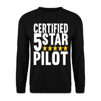 Pilot Flugzeug - Unisex Pullover - Schwarz - Vorne - Alina (178cm) & Michal (187cm)