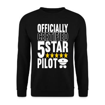 Pilot Flugzeug - Unisex Pullover - Schwarz - Vorne - Alina (178cm) & Michal (187cm)