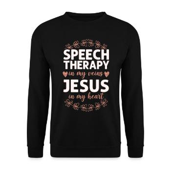 Speech Therapist Therapy Assistant - Unisex Pullover - Schwarz - Vorne - Alina (178cm) & Michal (187cm)