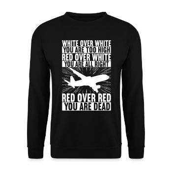 Pilot Flugzeug - Unisex Pullover - Schwarz - Vorne - Alina (178cm) & Michal (187cm)