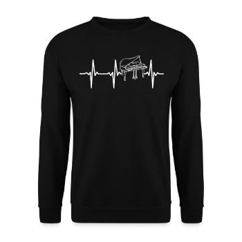 Pianiste Piano Heartbeat Piano Heartbeat - Sweat-shirt Unisexe - noir - Devant - Alina (178cm) & Michal (187cm)