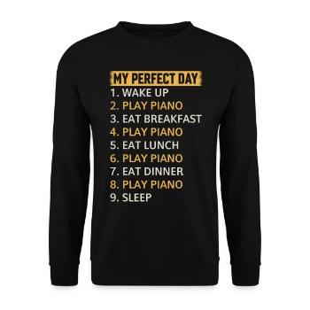 My Perfect Day Piano Keyboard Player - Keyboardist - Unisex Pullover - Schwarz - Vorne - Alina (178cm) & Michal (187cm)