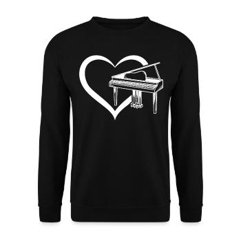 Piano Heart Piano Player Piano Lover Pianist - Pia - Unisex Sweatshirt - black - Front - Alina (178cm) & Michal (187cm)