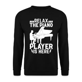 Relax The Piano Player Is Here - Piano Player Pian - Unisex Sweatshirt - black - Front - Alina (178cm) & Michal (187cm)