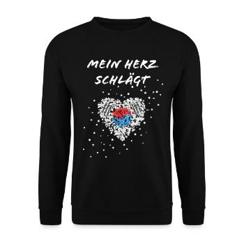 Corée du Sud Heartbeat Corée du Sud Corée du Sud - Sweat-shirt Unisexe - noir - Devant - Alina (178cm) & Michal (187cm)
