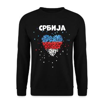 Serbie drapeau serbe drapeau serbe Serbie City Trip - Sweat-shirt Unisexe - noir - Devant - Alina (178cm) & Michal (187cm)