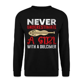 Dulcimer Girl Instrument Music - Unisex Sweatshirt - black - Front - Alina (178cm) & Michal (187cm)