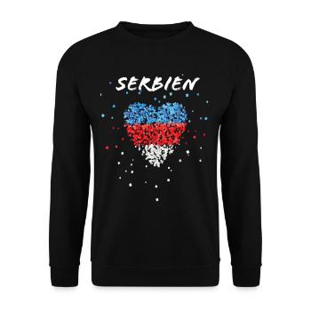 Serbie drapeau serbe drapeau Serbie fan de Serbie - Sweat-shirt Unisexe - noir - Devant - Alina (178cm) & Michal (187cm)