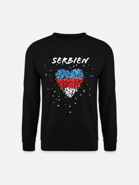 Serbien Serbische Flagge Fahne Serbier Serbienfan - Unisex Pullover - Schwarz