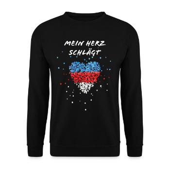 Serbien Serbische Flagge Fahne Serbier Fußballfan - Unisex Pullover - Schwarz - Vorne - Alina (178cm) & Michal (187cm)