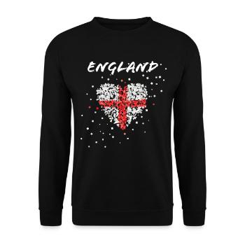England England Flag English Football Fan - Unisex Sweatshirt - black - Front - Alina (178cm) & Michal (187cm)