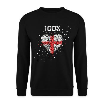 England England Flag English Flag - Unisex Sweatshirt - black - Front - Alina (178cm) & Michal (187cm)