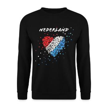 Nederland Netherlands Dutch Holland Flag - Unisex Sweatshirt - black - Front - Alina (178cm) & Michal (187cm)