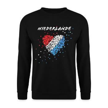 Pays-Bas Orange Drapeau néerlandais - Sweat-shirt Unisexe - noir - Devant - Alina (178cm) & Michal (187cm)