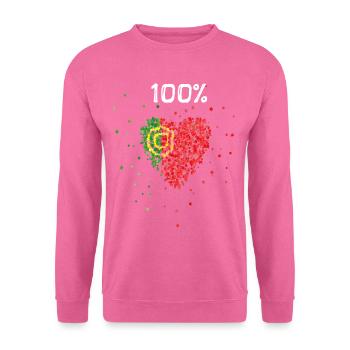 Portugal Portuguesa Portugais Drapeau portugais - Sweat-shirt Unisexe - rose - Devant