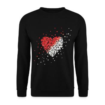 Polen Polska Pole Polin polnische Fahne Flagge - Unisex Pullover - Schwarz - Vorne - Alina (178cm) & Michal (187cm)