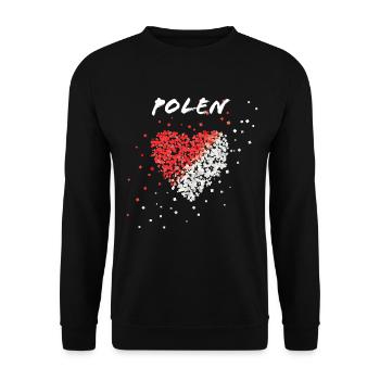 Poland Polish flag flag Polska winter sports - Unisex Sweatshirt - black - Front - Alina (178cm) & Michal (187cm)