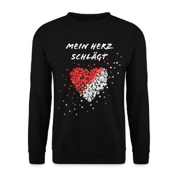 Poland heartbeat Polish flag Polska Pole - Unisex Sweatshirt - black - Front - Alina (178cm) & Michal (187cm)