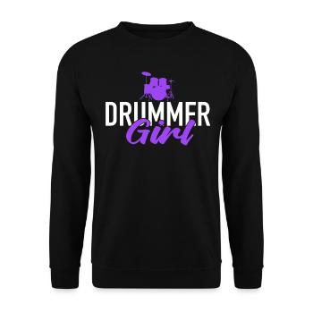 Musicien de batterie - Sweat-shirt Unisexe - noir - Devant - Alina (178cm) & Michal (187cm)