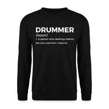 Musicien de batterie - Sweat-shirt Unisexe - noir - Devant - Alina (178cm) & Michal (187cm)
