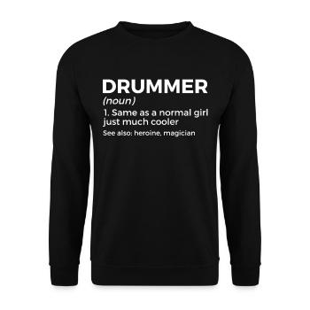 Musicien de batterie - Sweat-shirt Unisexe - noir - Devant - Alina (178cm) & Michal (187cm)
