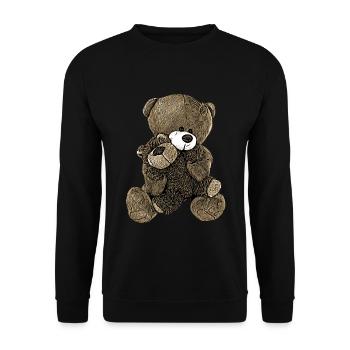 Teddy Bär Teddybär Cartoon Teddy bear Motiv - Unisex Pullover - Schwarz - Vorne - Alina (178cm) & Michal (187cm)