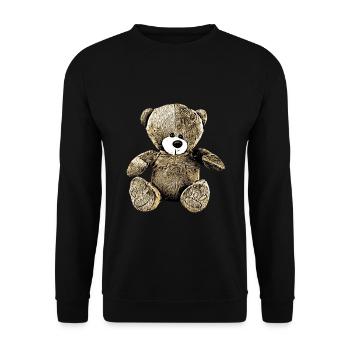 Teddy Bear Teddy Bear Cartoon Teddy bear Motif - Unisex Sweatshirt - black - Front - Alina (178cm) & Michal (187cm)