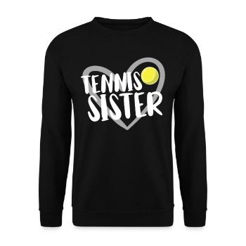 Tennis Geschenk - Unisex Pullover - Schwarz - Vorne - Alina (178cm) & Michal (187cm)