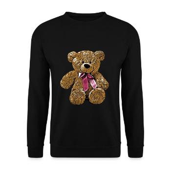 Teddy Bär Teddybär Cartoon Teddy bear Motiv - Unisex Pullover - Schwarz - Vorne - Alina (178cm) & Michal (187cm)