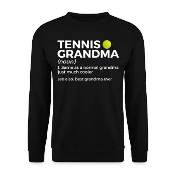 Tennis Geschenk - Unisex Pullover - Schwarz - Vorne - Alina (178cm) & Michal (187cm)