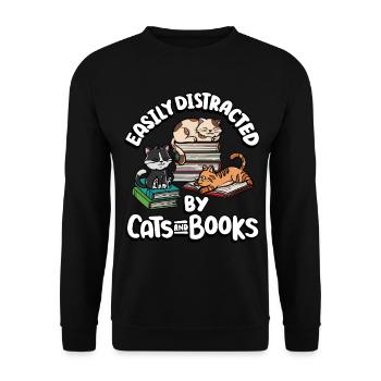 Le livre est bon Cat le fait mieux | - Sweat-shirt Unisexe - noir - Devant - Alina (178cm) & Michal (187cm)
