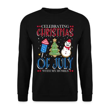 Celebrating Independence Day Christmas in the - Unisex Sweatshirt - black - Front - Alina (178cm) & Michal (187cm)