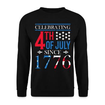 Feierlichkeiten Zum 4. Juli Seit 1776 Party Zum - Unisex Pullover - Schwarz - Vorne - Alina (178cm) & Michal (187cm)