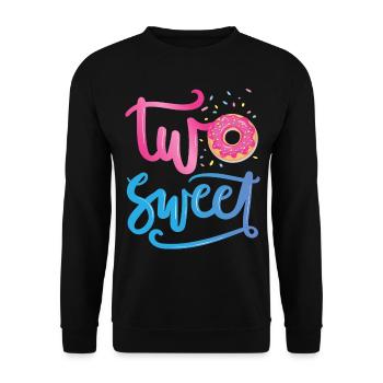 Zwei Süße | Donut Geburtstag Shirt | Donut Themed - Unisex Pullover - Schwarz - Vorne - Alina (178cm) & Michal (187cm)