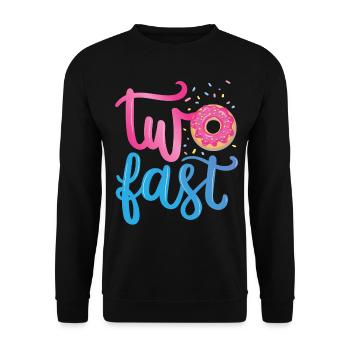Deux | rapides Chemise d’anniversaire Donut | Beignet - Sweat-shirt Unisexe - noir - Devant - Alina (178cm) & Michal (187cm)