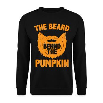 The Beard Behind the Pumpkin Funny New Dad - Unisex Sweatshirt - black - Front - Alina (178cm) & Michal (187cm)