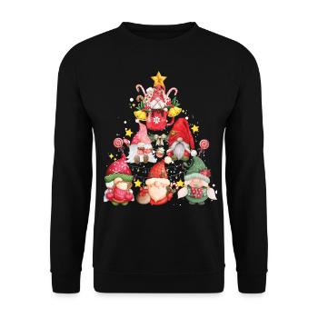 Weihnachtsgnome - Unisex Pullover - Schwarz - Vorne - Alina (178cm) & Michal (187cm)