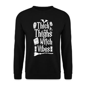 Cuisses épaisses et chemise effrayante sorcière - Sweat-shirt Unisexe - noir - Devant - Alina (178cm) & Michal (187cm)