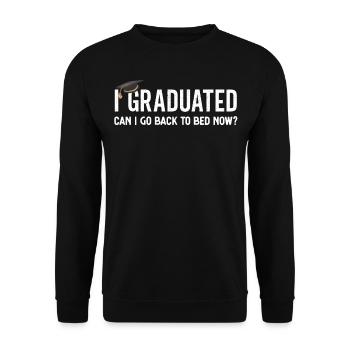 I Graduated Graduation Master-Studium - Unisex Pullover - Schwarz - Vorne - Alina (178cm) & Michal (187cm)