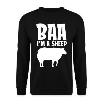 Baa I'm A Sheep Funny Lazy Halloween Costume - Unisex Sweatshirt - black - Front - Alina (178cm) & Michal (187cm)