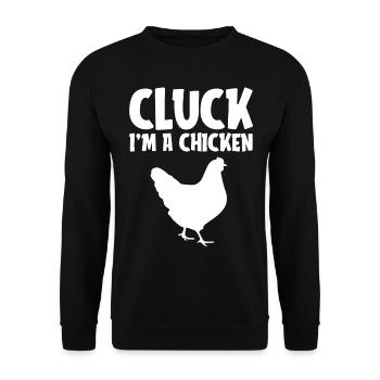 Cluck I'm a Chicken Funny Lazy Halloween Costume - Unisex Sweatshirt - black - Front - Alina (178cm) & Michal (187cm)