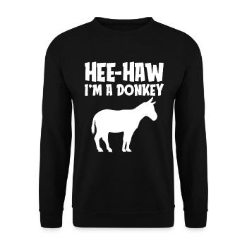 Hee-Haw Im a Donkey Funny Lazy Halloween Costume - Unisex Sweatshirt - black - Front - Alina (178cm) & Michal (187cm)