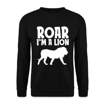 Roar I’m a Lion Funny Lazy Halloween Costume Wild - Sweat-shirt Unisexe - noir - Devant - Alina (178cm) & Michal (187cm)