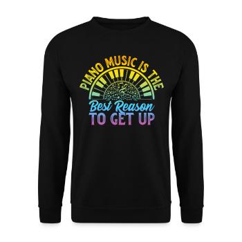 La musique de piano est la meilleure raison de se lever - Piano K - Sweat-shirt Unisexe - noir - Devant - Alina (178cm) & Michal (187cm)