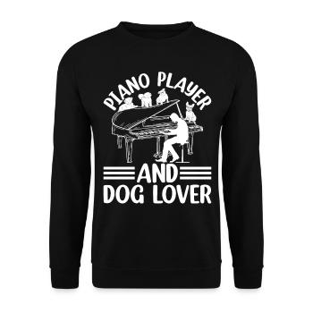 Piano Player And Dog Lover - Piano Keyboardist - Unisex Sweatshirt - black - Front - Alina (178cm) & Michal (187cm)