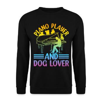 Piano Player And Dog Lover - Keyboardist Playing P - Unisex Sweatshirt - black - Front - Alina (178cm) & Michal (187cm)