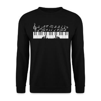 Clavier Pianiste Pianiste Pianiste Musicien Piano - Sweat-shirt Unisexe - noir - Devant - Alina (178cm) & Michal (187cm)