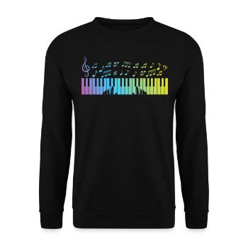 Pianiste à clavier Piano Notes de musique Pianiste Keyboar - Sweat-shirt Unisexe - noir - Devant - Alina (178cm) & Michal (187cm)